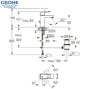 GROHE 2312700E Eurocube Mitigeur monocommande Lavabo Taille S.