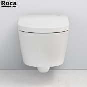 ROCA A803060001 IN-WASH - Cuvette de WC lavant suspendue en porcelaine vitrifiée sans bride Rimless. Avec sortie horizontale.