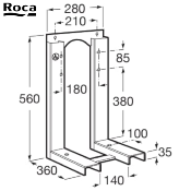 ROCA A822091001 IN-WALL SYSTEMS - EQUERRES DE SOUTIEN POUR FIXATION  BIDET ET WC.