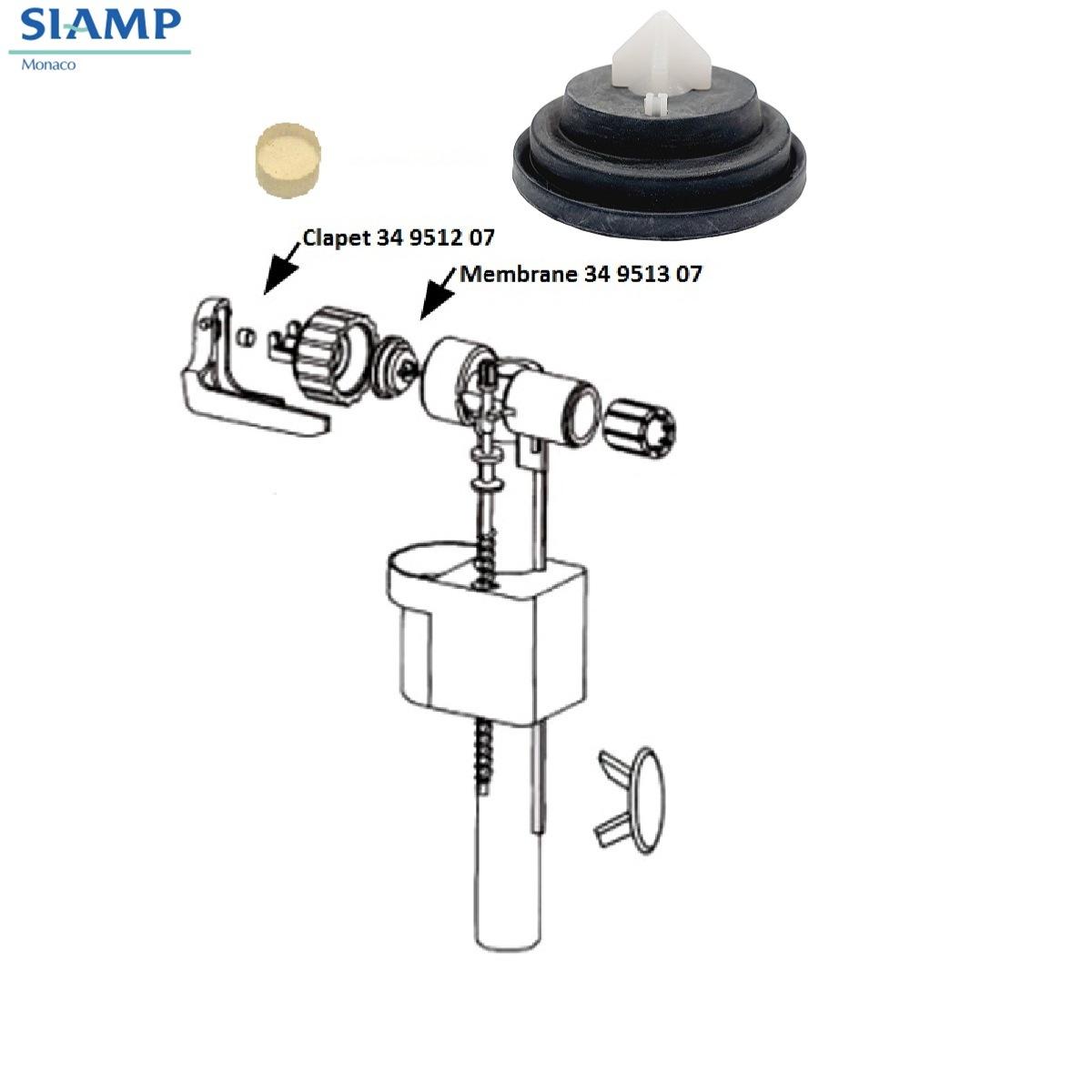 Membrane avec insert pour robinets flotteurs 95 et 99 SIAMP