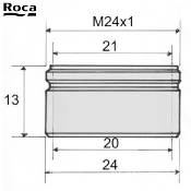 ROCA AG0055100R AERATEUR M24 AVEC LIMITATEUR DE DEBIT 8 LITRES.