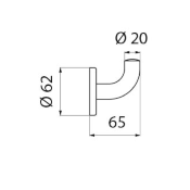 DELABIE 4043N Patère virgule Nylon blanc, modèle court.