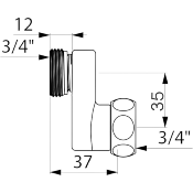 DELABIE 853220.2P Raccord M 1/2" ou M 3/4" X F 3/4" Excentré de 35 mm.