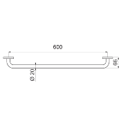 DELABIE 510788W Porte-serviette blanc, 600 mm, mural, Ø 20 mm.