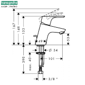 HANSGROHE 31738000 Mitigeur Lavabo Chromé Focus 70.