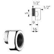 DELABIE 851015.2P Raccord M 1/2" X F 1/2" Excentré de 5 mm.