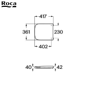 ROCA A80178C004 DAMA SENSO COMPACT - Abattant WC Blanc, Fermeture Ralentie.