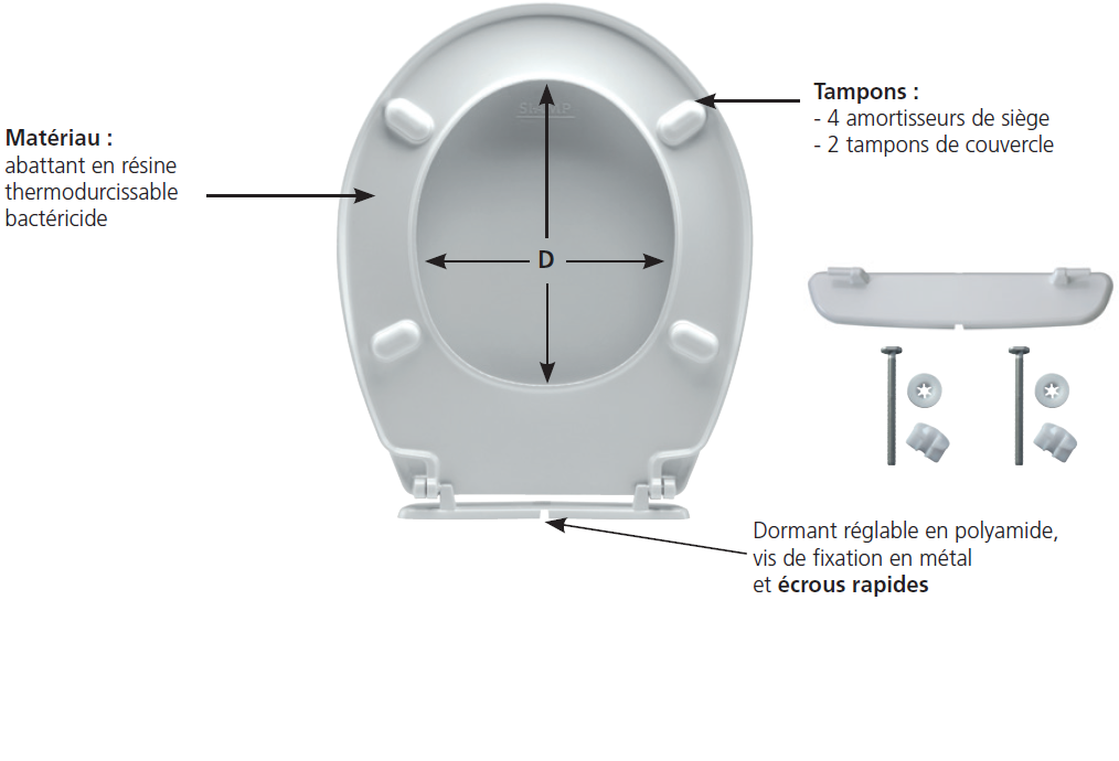 SIAMP 43 2110 16 Abattant WC Siamp MENTON CLASSIC. Siamp Monaco.