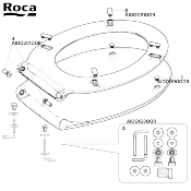 ROCA AI0024100R VICTORIA 05. Axes plastique pour abattant WC (Douilles).