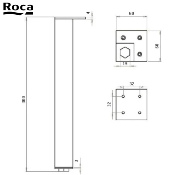 ROCA A816413001 VICTORIA - UNIK Jeu de 2 pieds chromés, 300 mm.