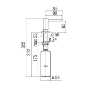 NOBILI AVP3535CR Distributeur de savon liquide à encastrer.