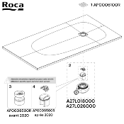 ROCA AP0008500R TUBE PLONGEUR + PANIER GRILLE POUR VIDAGE DOUCHE.