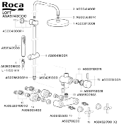 ROCA AG0190600R LOFT KIT POIGNÉES COLONNE (2U).