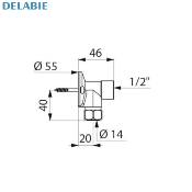 DELABIE 841315 Raccord applique renforcé avec écrou.