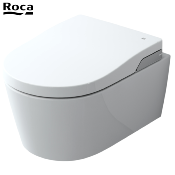 ROCA A803060001 IN-WASH - Cuvette de WC lavant suspendue en porcelaine vitrifiée sans bride Rimless. Avec sortie horizontale.