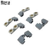 ROCA AM99251602 VICTORIA PP - PAROI DE DOUCHE BLANCHE - SUPPORTS ROULETTES ET CHARNIÈRES GRISES.