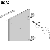 ROCA AU0078800R NEW VICTORIA - POIGNÉE MEUBLE AVEC ET SANS LOGO. CHROMÉ. (X2).