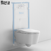 ROCA A803060001 IN-WASH - Cuvette de WC lavant suspendue en porcelaine vitrifiée sans bride Rimless. Avec sortie horizontale.