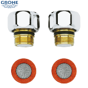 GROHE 47189000 Clapets Anti-retour pour thermostatiques 15x21 apparents avec écrous chromés.