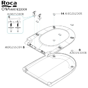 ROCA AI0026300R ONA - KIT TAMPON COUVERCLE ABATTANT SUPRALIT (X 2.