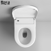 ROCA A803060001 IN-WASH - Cuvette de WC lavant suspendue en porcelaine vitrifiée sans bride Rimless. Avec sortie horizontale.