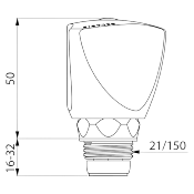 DELABIE G370021 Tête universelle 21x150 à clapet.