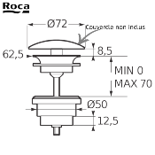 ROCA A505402407 ARMANI - VIDAGE CLIC-CLAC VASQUE OU LAVABO.