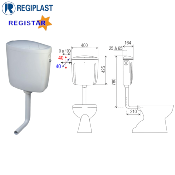 REGIPLAST 2151 REGISTAR Réservoir Semi-Bas à commande double débit 3/6 litres.