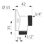 DELABIE 841327.2P Raccord applique renforcé.