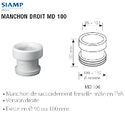 SIAMP 92 0006 07 MANCHON DROIT MD 100.