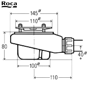 ROCA A27L026000 VIDAGE DOUCHE 90 MM. SANS COUVERCLE. HAUTEUR 6 CM.