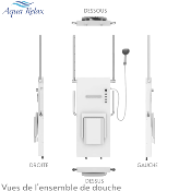 AquaRelax - Ensemble de douche avec siège intégré et multifonction